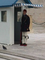 Evzones in Syntagma Athens Greece.