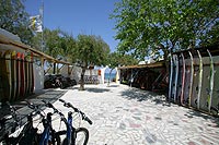 Windsurf Equipment shop outside in naxos