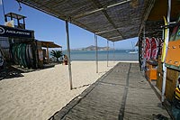 Windsurfing beach in naxos sea view