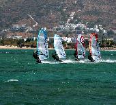 surfing in the lagoon of naxos beach